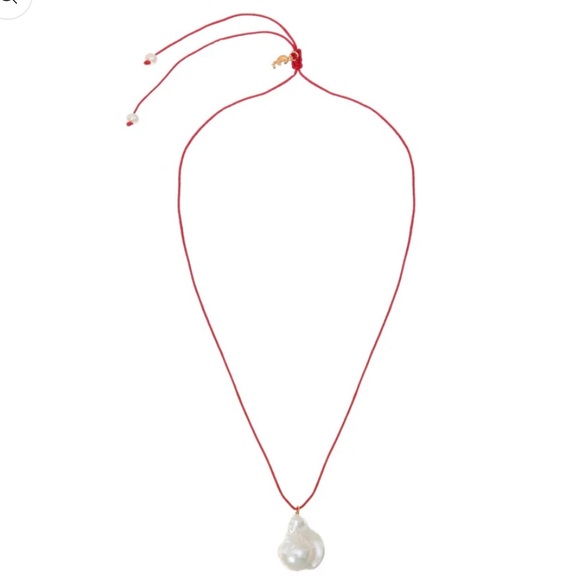 COCONUT LOVE RED RAIN AQUA PEARL NECKLACE - Picture 1 of 5
